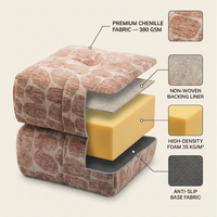 Poufs ottomanes pivotants en chenille douce réglables, fabriqués en Chine - Style moderne pour salons, hôtels, appartements et écoles
