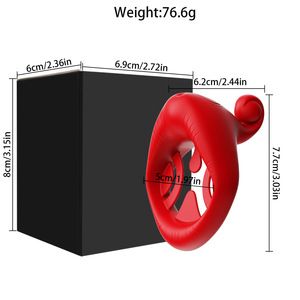 Best-selling Red Mouth Wearable Cock Ring App Control Delay <b>Vibrator</b> Bedroom Fun Men's Adult Sex Toys Wholesale - Product Image 6