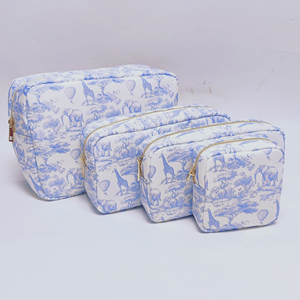 RTS Bleu Safari Pochette <span class=keywords><strong>Chinoiserie</strong></span> <span class=keywords><strong>Toile</strong></span> <span class=keywords><strong>De</strong></span> <span class=keywords><strong>Jouy</strong></span> Imprimer Étanche Nylon Voyage Femmes Fille Maquillage <span class=keywords><strong>Toile</strong></span> Imprimé Animal Cosmétique Sac - Product Image 3