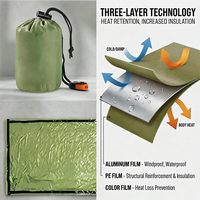 Sacs de couchage d'urgence portables en Mylar pour le camping en plein air avec sifflet