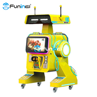Machine de jeu d'arcade VR de tir sur dinosaures, thème robot VR, borne de tir à monnayeur avec éclairage LED, divertissement familial