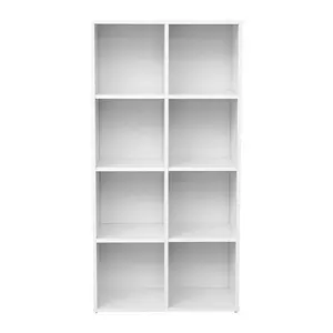 Wooden Bookcase Shelf 4 Tier Wood Bookshelf Display Stand 8 Cubes Unit