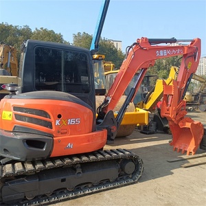Kubota-Excavadora pequeña usada, mini excavadora de orugas de 6 toneladas, Kx165, maquinaria de construcción a precio barato, modelo Kubota, 2 unidades - Product Image 5