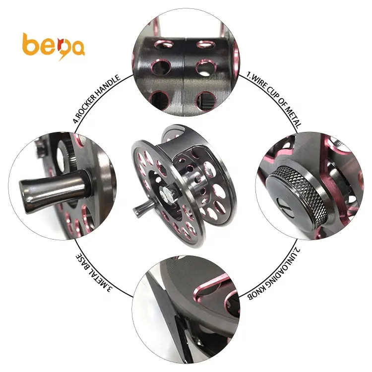 Two Size Aluminum Alloy Machine Cut Fly Fishing Reel Ultra-light Winter Fishing Tackle Ice Reels