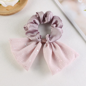 Coleteros de tela con lazo de alambre dorado, bonitos, de color liso, accesorios de moda para el cabello para mujer, uso en bodas, venta al por mayor - Product Image 6