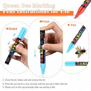 <span class=keywords><strong>Kit</strong></span> de marquage reine des abeilles 15 pièces fournitures d'apiculture 8 stylos 2 bouteilles 5 clips de cage en plastique nouvel état 1 an de garantie - Product Image 4