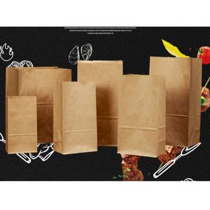 Bolsas de Papel Kraft para Alimentos con Logotipo Personalizado, Bolsas de Papel Kraft Marrón con Fondo Plano para Empacar Alimentos - Product Image 4