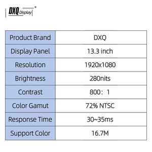 DXQ Custom 13.3 Inch EDP LCD Modules 280nits 1920x1080 13.3inch TFT Display <b>Touch</b> <b>Screen</b> With Drive Board 13.3 Inch EDP Interfac - Product Image 5