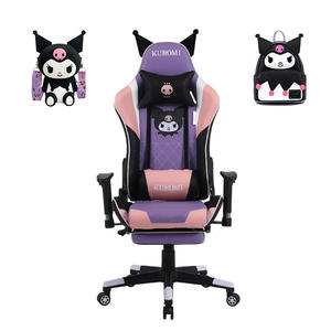 Meilleure chaise de jeu réglable, motif de dessin animé, esports, violet, ergonomique, Sanrio, massage par vibration, chaise de jeu mignonne pour filles - Product Image 1