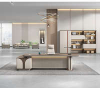 Offre Spéciale de luxe moderne en forme de L directeur général patron poste de travail en bois bureau mobilier de bureau ensemble de bureau cheval