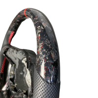 Volant sport en fibre de carbone rouge adapté aux modèles perforés MK6 GOLF JETTA Polo GTI GTI V