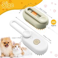 Rechargeable Steamy Chien Brosse Volante Épilation Pet Cat Vapeur Brosse Peigne pour Perte et Massage