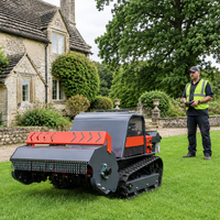 Traktor Mini Robot Pemotong Rumput Otomatis Bertenaga Bensin Efisiensi Tinggi, Dapat Disesuaikan,  Zero Turn,  Remote Control