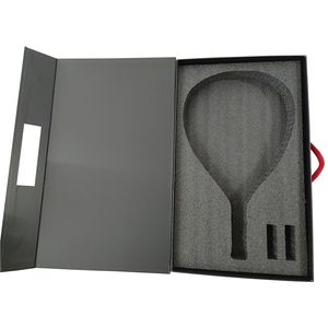 Cajas magnéticas de papel de cartón rígido para raqueta de tenis, embalaje de alta calidad con <span class=keywords><strong>bandeja</strong></span> de espuma EPE - Product Image 1