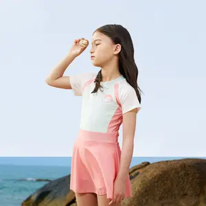 KOCOTREE Cute Design 1 Piece Short Sleeves Swimming Suit Dress Girl Kids Swimwear