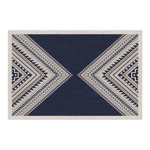 Tapis Bohème Pliable en Cachemire Ultrafin, Rectangulaire, Antidérapant, pour Chambre à Coucher, Moquette Mur-à-Mur, Motif Géométrique, Bleu Grammy - Product Image 2