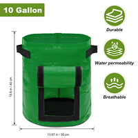 Sacs de culture en plastique biodégradable et écologiques, très résistants, avec 4 poignées, capacité de 1000 ml, pour légumes et fleurs