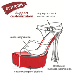 Tacones de Plataforma para Pole Dance, Ligeros, Impermeables, para Exteriores, con Punta Cuadrada y Cierre de Hebilla, Ideales para Festivales de Música y Discotecas, de Verano y Otoño - Product Image 4