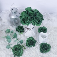 Einzelner Diamantförmiger Rosenkopf Handgefertigte Künstliche Seidenrosen Blumenarrangement mit Naturgetreuer Haptik für Thanksgiving-Feier