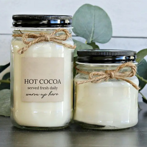 Prix d'usine Bougie parfumée en pot de verre de haute qualité Cadeau de bougie parfumée en pot de <span class=keywords><strong>confiture</strong></span> de taille personnalisée - Product Image 1