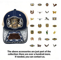 Gorra de camionero de lona personalizable con patrón metálico 3D de herradura, estilo vaquero mexicano, étnico, occidental, único y a la moda, con malla, para exteriores y playa