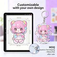 Porte-clés en acrylique personnalisé mignon, pendentif créatif en résine acrylique sculptée, thème anime et célébrités