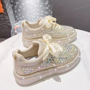 Chaussures décontractées pour femmes 2026, baskets plates à lacets avec plateforme, pour femmes et jeunes femmes, baskets à strass - Product Image 6