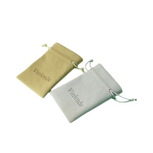 Sac à bijoux Vinknde en microfibre avec cordon de serrage, rectangulaire, 8x10cm, 15x20cm, pour l'emballage des boucles d'oreilles, avec impression de logo - Product Image 5