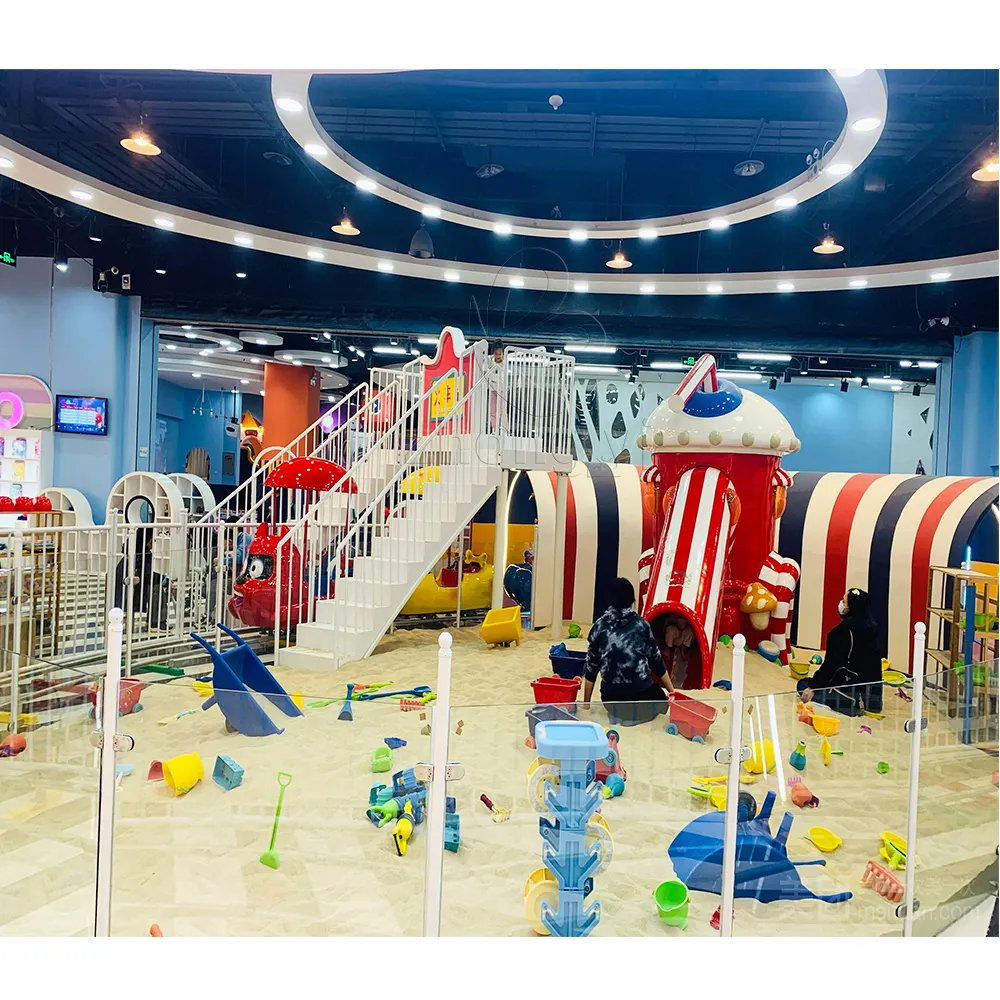 Novo design crianças brincam parque jogar areia papel jogar móveis teatro bola piscinas jogos macios slides playground indoor