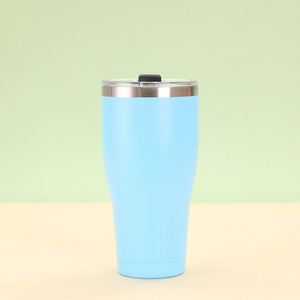 30oz Curved Tumbler <b>Double</b> <b>Wall</b> Vacuum Insulated Stainless Steel Mug with Lid Reusable Straw Perfect Gift - Product Image 1