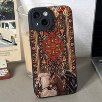 Coque de téléphone portable motif Graffiti Chevaux pour iPhone 16 15 17 18 Pro Max, coque arrière antichoc en TPU Angel Eye