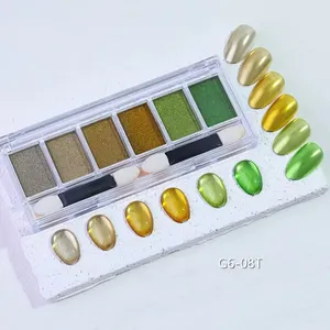 6-color Nail Polish Solid <b>Magic</b> Mirror Powder Glitter Nail Powder Dust Powder Nail Art Chrome Effect Nail Decoration,Nail Art - Product Image 4