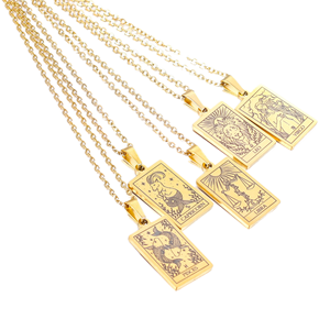 Collier tendance avec pendentif signe astrologique en acier inoxydable et laiton pour femmes et hommes, idéal pour les fêtes - Product Image 1