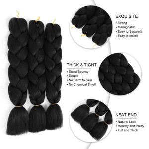 Venta al por mayor de fábrica: Extensiones de cabello sintético preestirado Ombre Jumbo de 82 pulgadas y 165 g para trenzas - Product Image 2