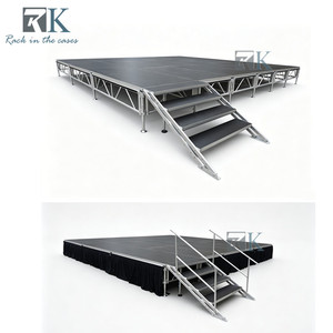 Adjustable Variable Height Quick Assembly Black Non-slip Aluminum <b>Stage</b> - Product Image 1