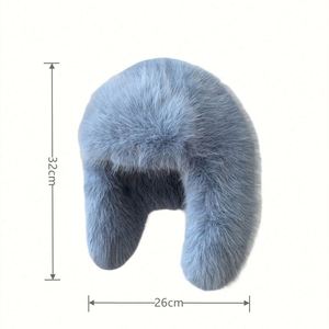 Chapeau d'hiver en fourrure de lapin avec cache-oreilles en peluche, chaud et résistant au froid, pour le ski - Product Image 4