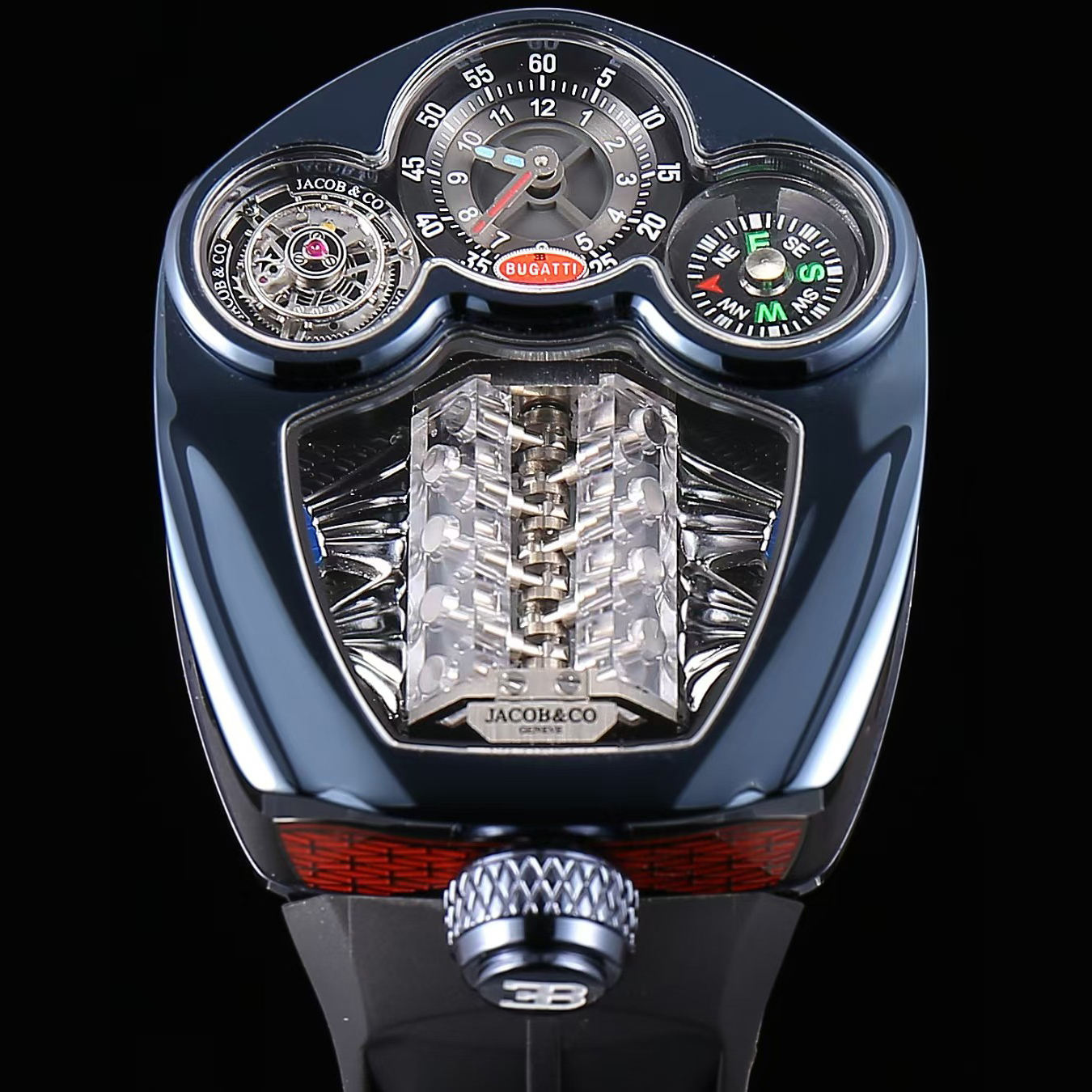 darkblue case with black strap