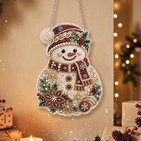 Ensemble d'ornements de Noël, 6 styles, décorations suspendues en peinture diamant, Père Noël, bonhomme de neige, renne, sapin de Noël, fête de Noël, boîte cadeau