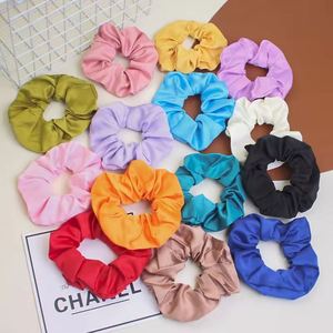 Accessoires de coiffure pour mariage – Nouveauté : Chouchous en satin couleur unie version coréenne, 9 couleurs, élastiques pour cheveux pour femmes - Product Image 2