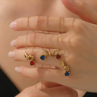 Kalung Liontin Pasangan Trendy Meetyoo untuk Pria dan Wanita, Anti Air, Lapisan Emas 18K PVD, Baja Anti Karat, Tidak Luntur, Perhiasan Kalung Hadiah