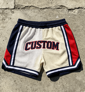 Custom Fashion Men's Vintage Board Shorts 100% Polyester Mid Waist Breathable <b>Elastic</b> Waist Basketball Shorts - Product Image 6