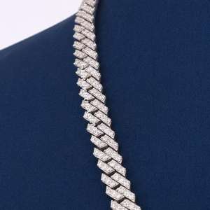 สร้อยคอเพชรแท้ เงินแท้ 925 พร้อมเพชรสร้างในห้องปฏิบัติการ เครื่องประดับหรูหราสำหรับเป็นของขวัญและขายส่ง - Product Image 2