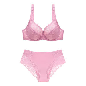 Conjunto de sujetador push-up transpirable sin costuras con estampado floral y copa completa con aros, tallas grandes 34E-44E, con sujetadores transparentes y bragas hipster. - Product Image 5
