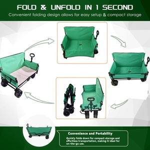 Customized Portable 2-in-1 Outdoor Utility Storage Folding Wagon <b>Camping</b> <b>Sofa</b> Seat Foldable Trolley Cart Hand Carts Trolleys - Product Image 5