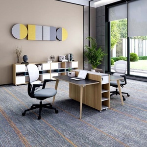 Modern 4-Person Office Cubicle Workstation New Design Wood <b>Table</b> <b>Desk</b> Convertible and Extendable for Office Furniture - Product Image 2