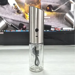 Penggiling Garam dan Merica Elektrik Otomatis, Penggiling Bumbu Stainless Steel Jangkauan CE USB Dapat Diisi Ulang dengan Lampu LED