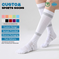 Chaussettes de compression à dégradé mi-mollet, coupe basse, en nylon éponge, avec absorption des chocs, pour le sport et la course à pied