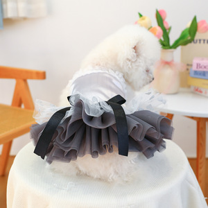 Vestido de Gasa Casual con Estampado de Margaritas para Mascotas Pequeñas y Perros, Venta al por Mayor de Ropa para Mascotas, Moda Primavera-Verano - Product Image 5