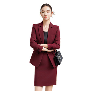 Gray Women's Suit Set Full Sleeve Polyester Anti-Wrinkle Spring Elegant Office Wear - Product Image 5