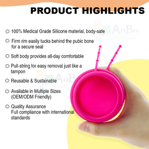 Disque menstruel grand format en silicone de qualité médicale, disque menstruel réutilisable - Product Image 2